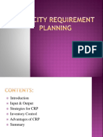 Capacity Requirement Planning