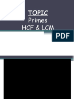 Topic: Primes HCF & LCM