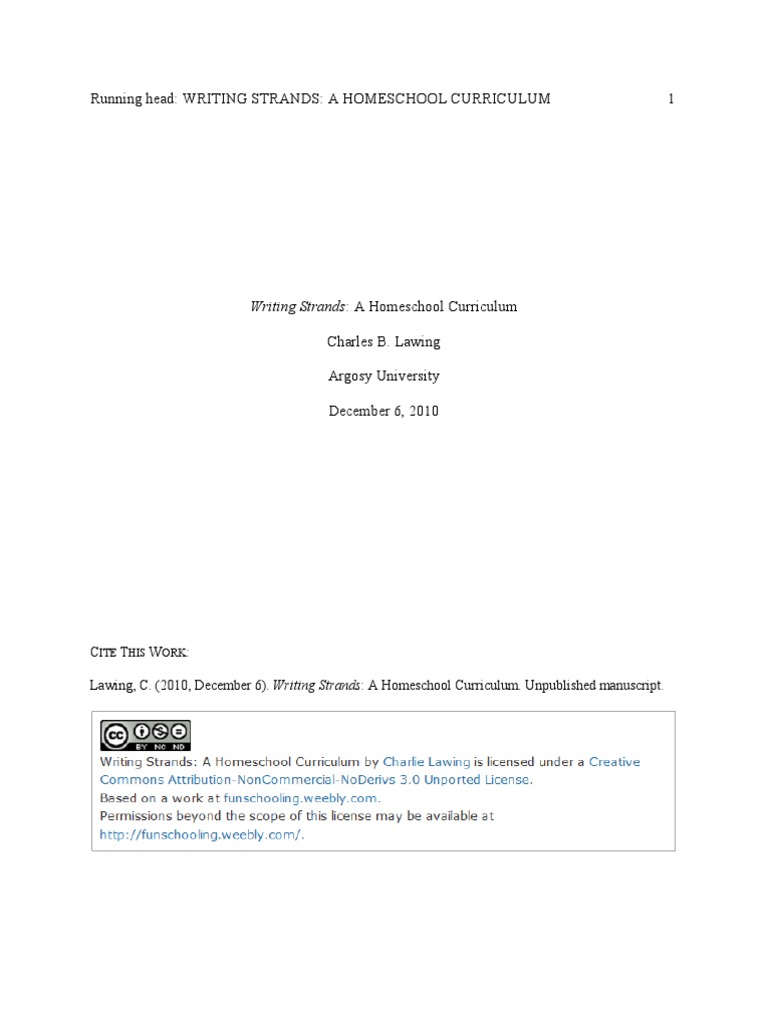 Writing Strands Homeschool Curriculum | PDF | Curriculum | Teachers