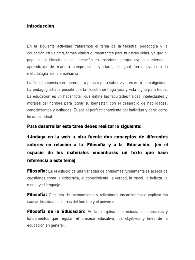 Fundamentos de la Filosofía Educativa | PDF | Conocimiento | Filosofía ...