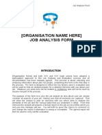 (Organisation Name Here) Job Analysis Form