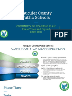 Fauquier County Public Schools: Continuity of Learning Plan Phase Three and Beyond 2020-2021