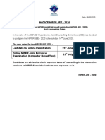 Notice NIPER JEE 2020 PDF