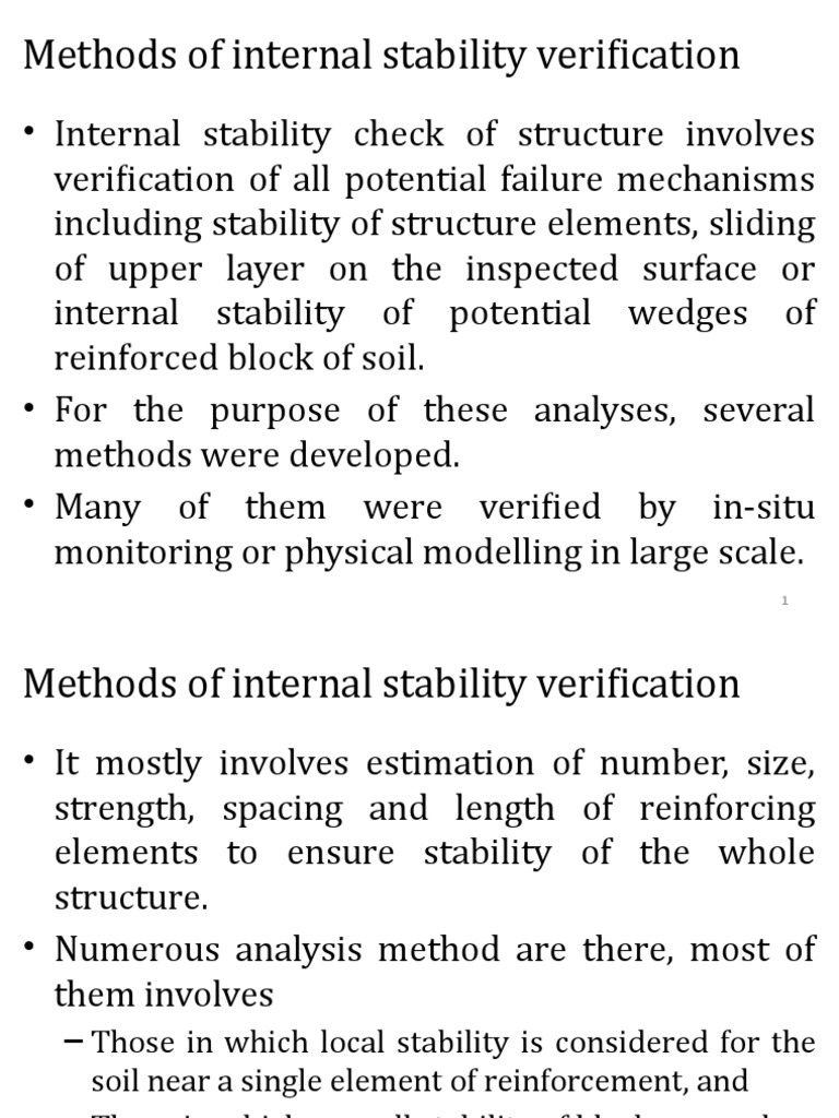 Internal Stability Verification Methods | PDF | Road Surface | Road