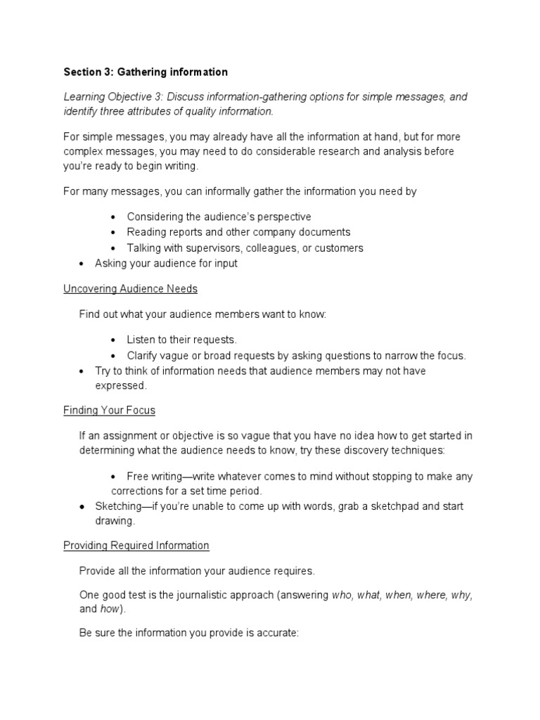Learning Objective 3 Discuss InformationGathering Options For Simple
