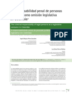La responsabilidad penal de personas jurídicas como omisión legislativa en Colombia (2014)