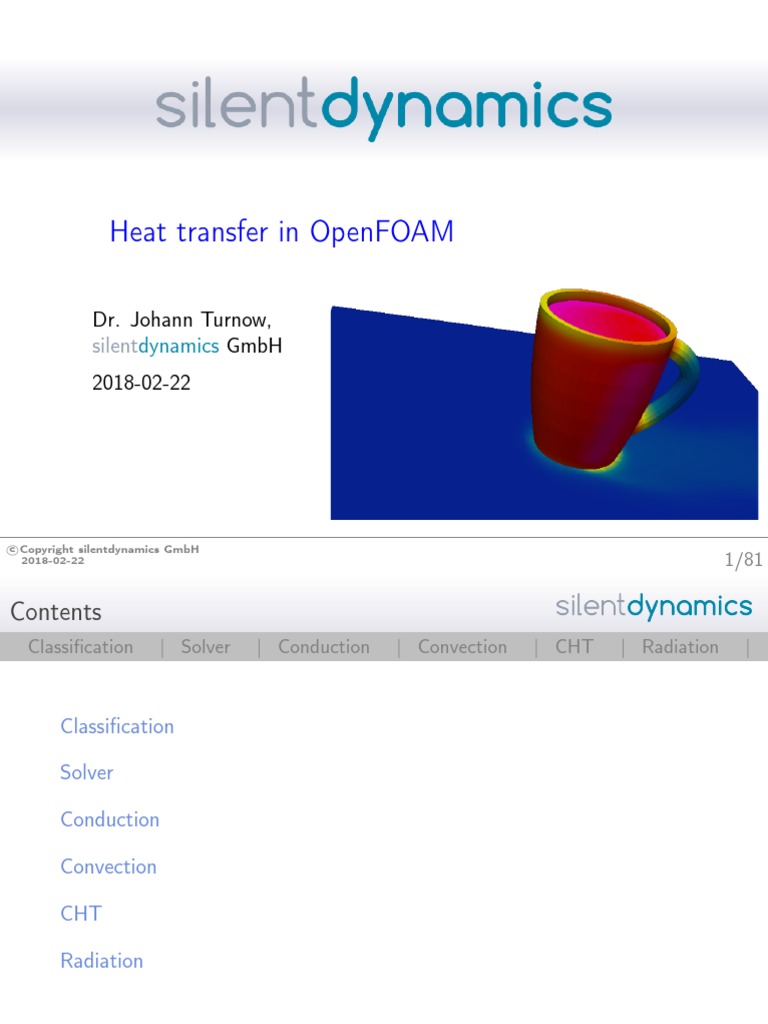 Heat Transfer in Openfoam: Dr. Johann Turnow, GMBH 2018-02-22 | PDF ...