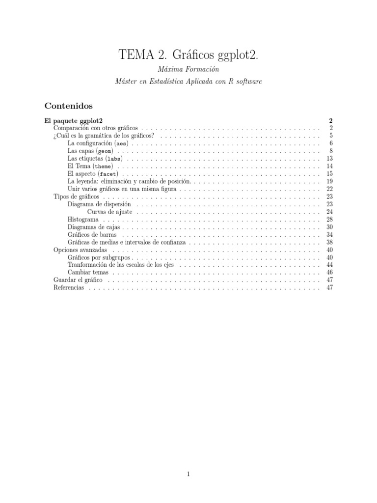 Gráficos con ggplot2 en R | PDF | Sistema de coordenadas Cartesianas ...