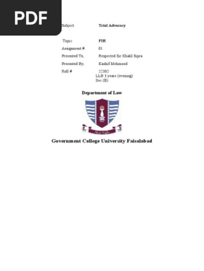 First Information Report