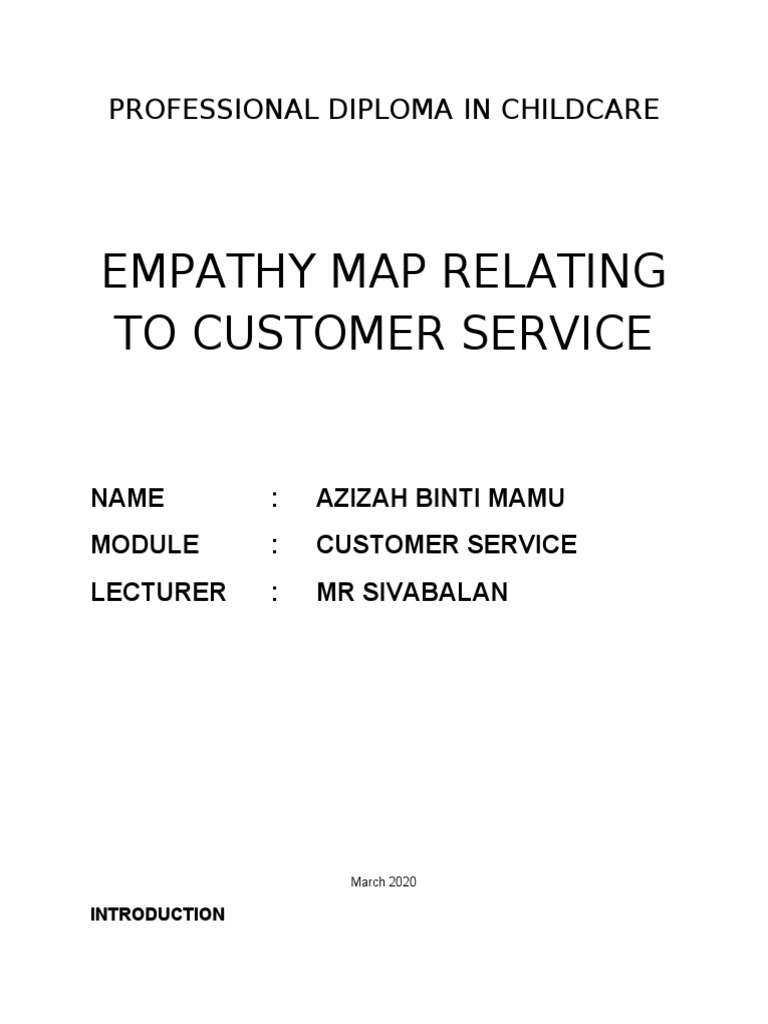Empathy Map for Childcare Services | PDF | Child Care | Relationships