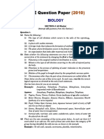 ICSE QUESTION PAPER Biology 2010 Class 10 PDF