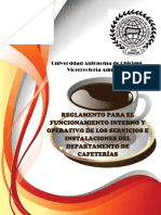Reglamento para El Funcionamiento Interno Y Operativo de Los Servicios E Instalaciones Del Departamento de Cafeterías