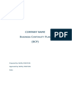 Company Name B C P (BCP) : Usiness Ontinuity LAN