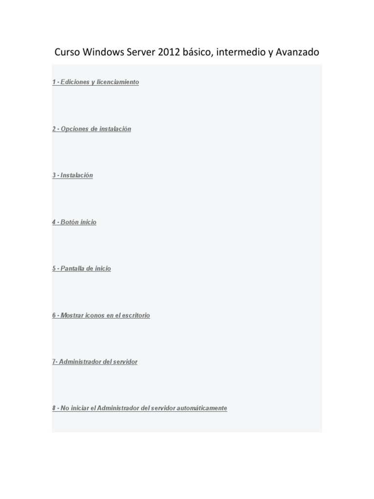Curso Completo de Windows Server 2012 | PDF | Servidor (Computación ...