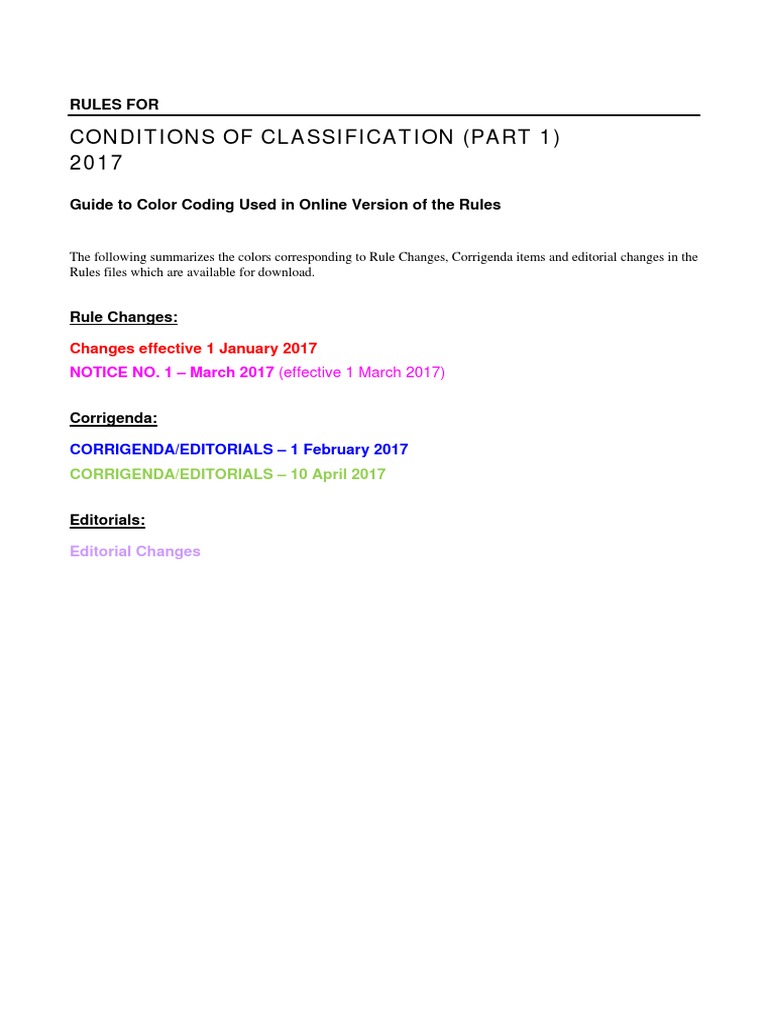 2017 Classification Rules Color Guide | PDF