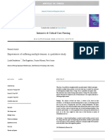 Intensive & Critical Care Nursing: Experiences of Suffering Multiple Trauma: A Qualitative Study