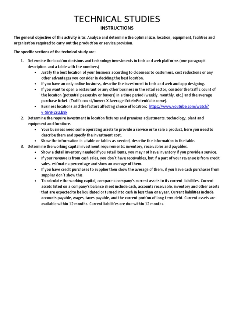 Technical Studies 2019-1 V2 | PDF | Expense | Working Capital