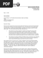 Tesla & Covid-19 Health Orders - Alameda County Health Care Services E-Mail May 11, 2020