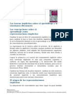 Las Teorías Implícitas Sobre El Aprendizaje y La Enseñanza (Resumen)