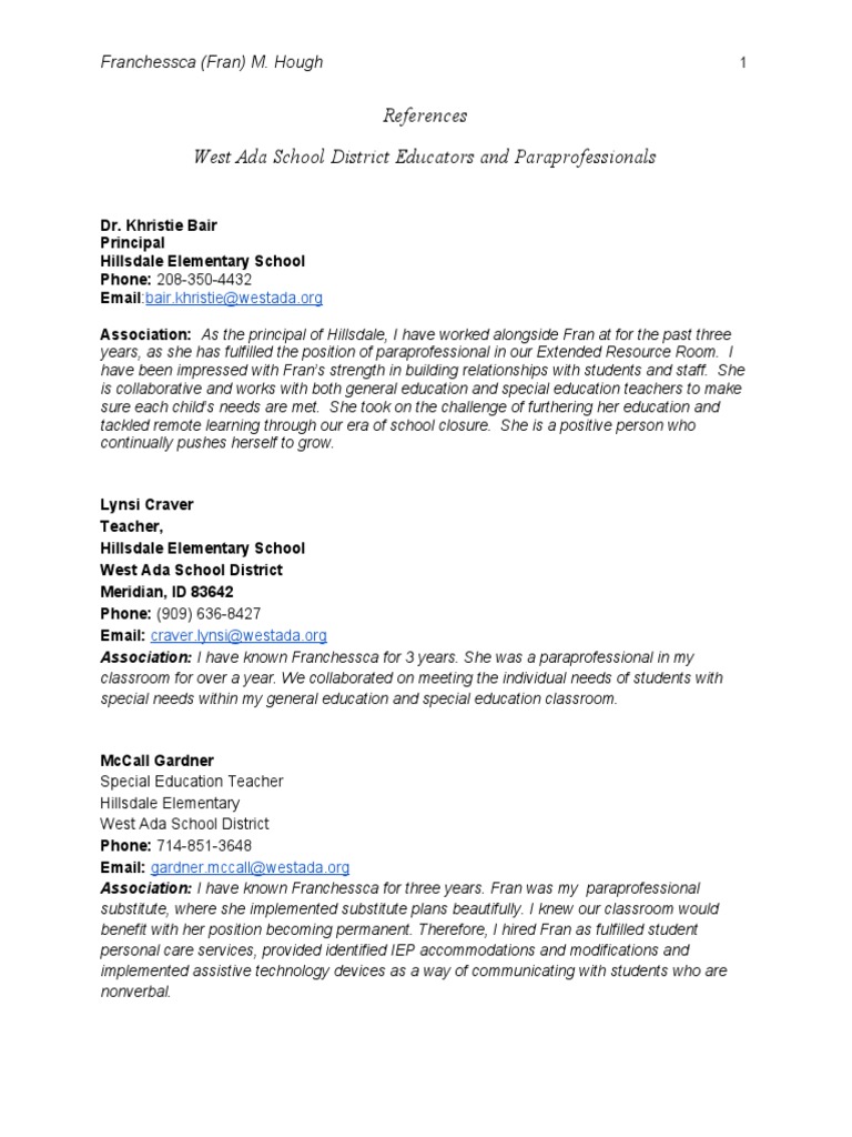 References West Ada School District Educators and Paraprofessionals ...
