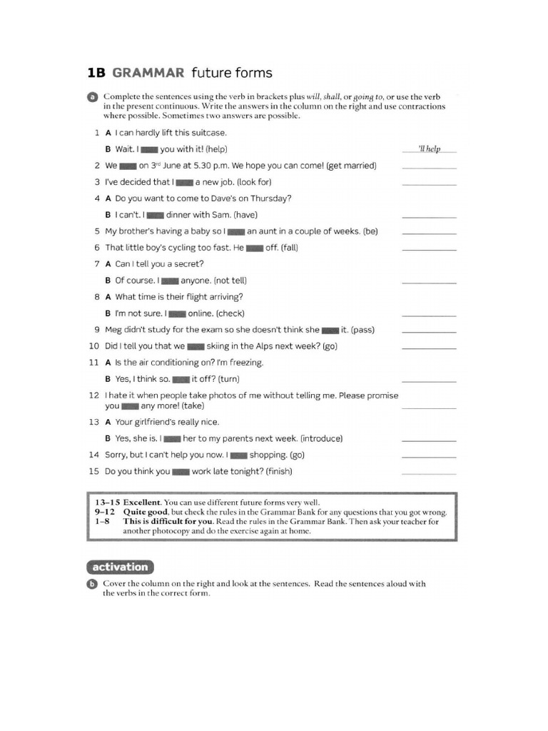 1B Grammar | PDF