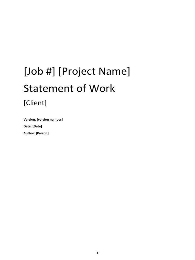 Statement of Work (SoW) Template PDF Information Technology Business Statement of Work (SoW) Template PDF Information Technology Business