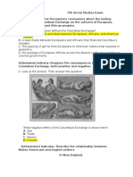 Social Studies Exam Recognizes Columbian Exchange Impact