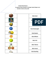 Tugas PJOK Kelas 1 Jodohkan Nama dan Gambar Bola