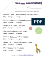 Complete The Worksheet Using The Correct Comparative or Superlative