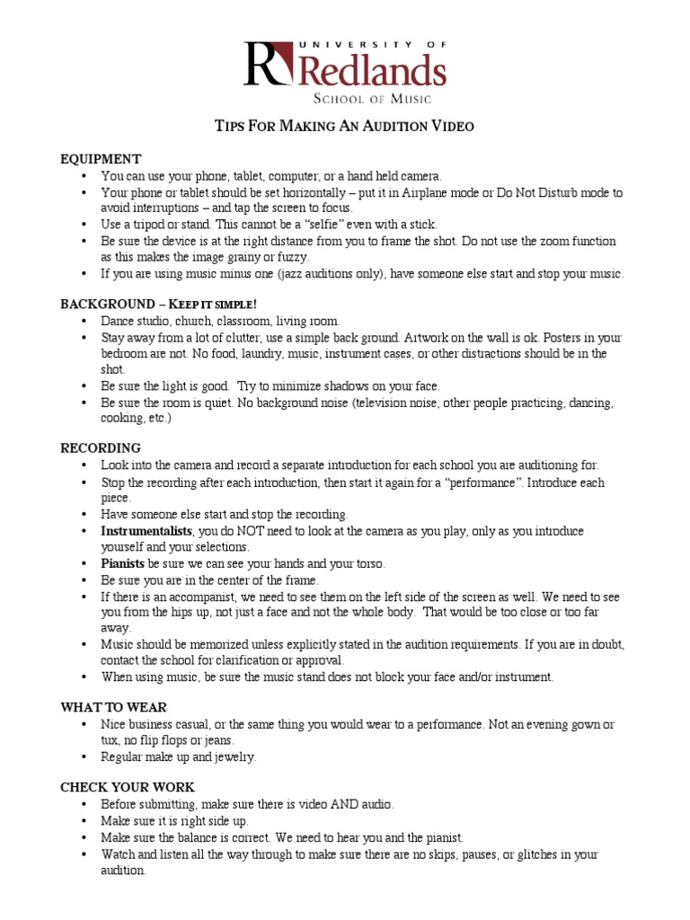T F M A A V: IPS OR Aking N Udition Ideo Equipment | PDF | Audition ...