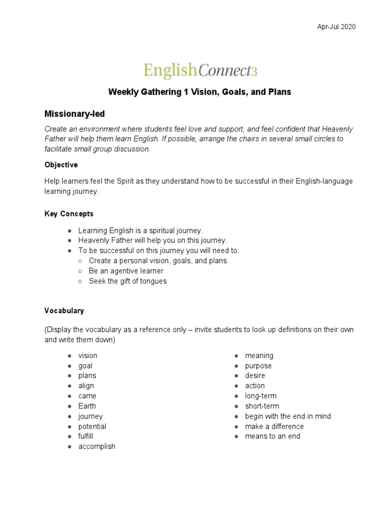 Spiritual Journey in Learning English | PDF | Goal | God The Father