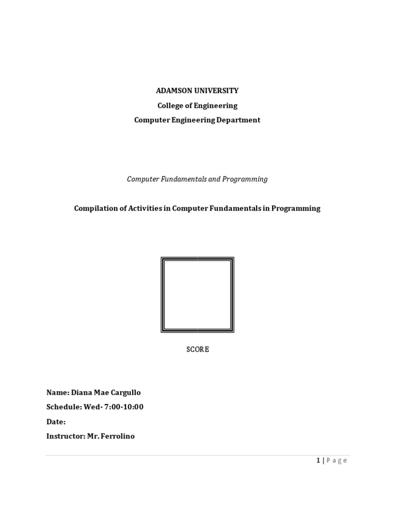 Adamson University College of Engineering Computer Engineering ...
