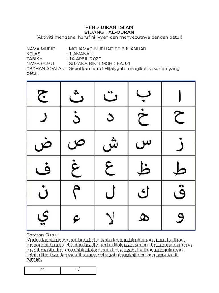 Latihan Huruf Hijaiyyah Pdf