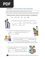 Worksheet 5.: Possessive Adjectives: Family Relationships