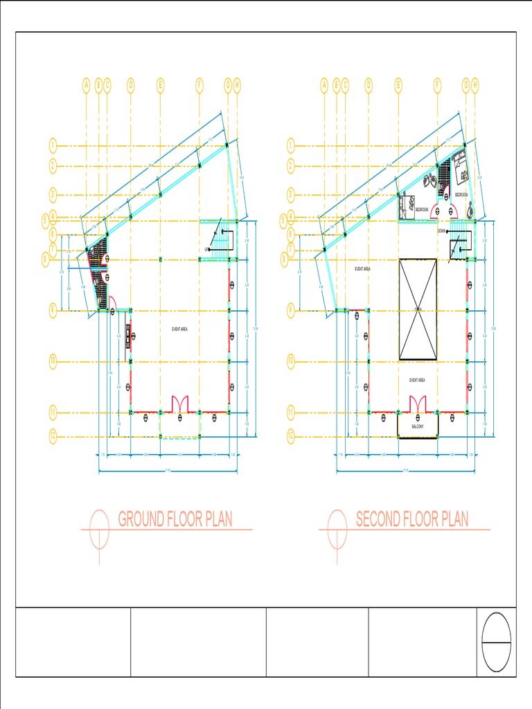 Ground Floor Plan Second Floor Plan: A B C D E F G H A B C D E F G H | PDF