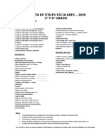 LISTA DE UTILES 2020- 5 to y sexto