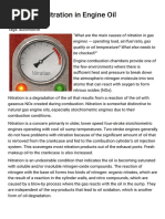 Causes of Nitration in Engine Oil