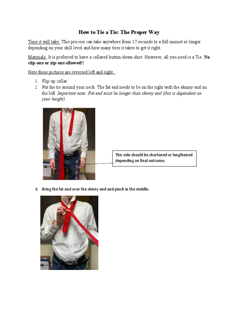 The Proper Way To Tie A Tie PDF Knot Clothing