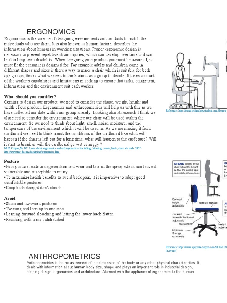 Ergonomic Chair Design Principles | PDF | Anthropometry | Chair