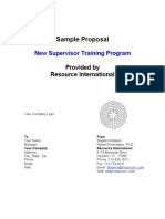 New Supervisor Training Proposal PDF