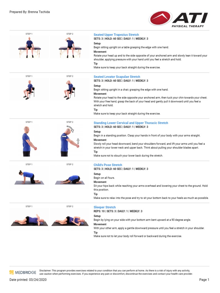 Seated Upper Trapezius Stretch: Prepared By: Brenna Tschida | PDF ...