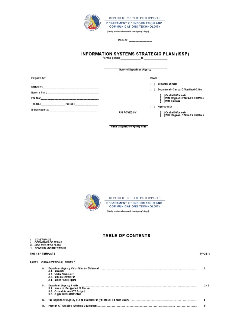 ISSP Template for Strategic Planning | PDF | Computer Network | Internet