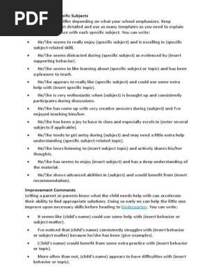 Report Card Comment