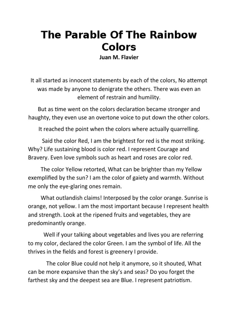 The Parable of The Rainbow Colors PDF