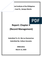 Colleen's Report (RECORD MANAGEMENT CHAPTER 4)
