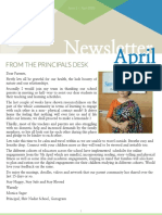 N Ewsletter April: From The Principal'S Desk