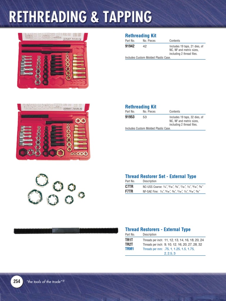 Re Threading Tapping | PDF | Screw | Metalworking