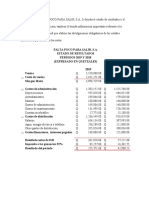 Estados financieros de FALTA POCO PARA SALIR, S.A. con notas explicativas