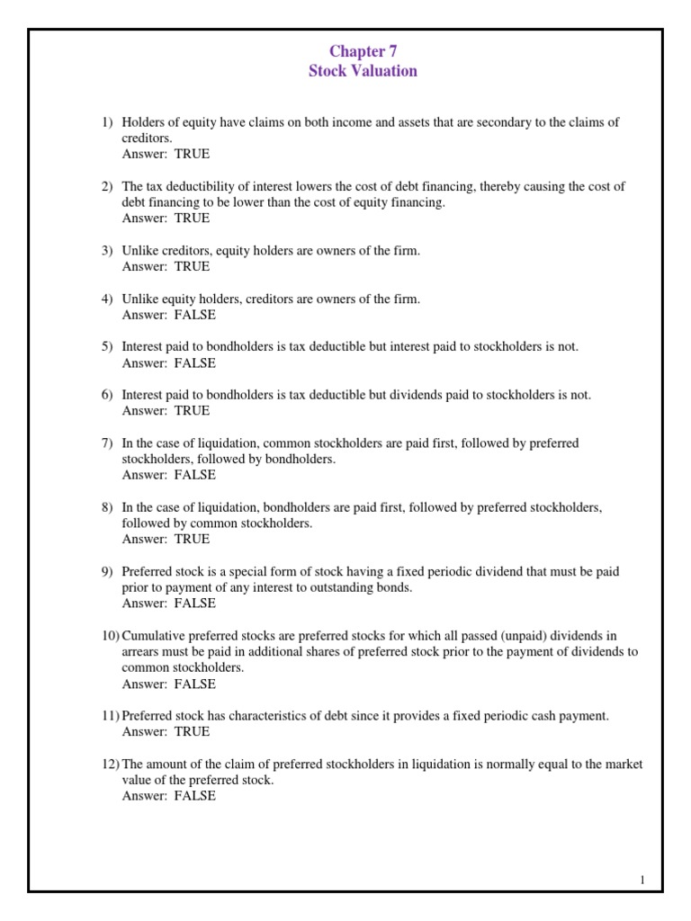 Dividends And Stockholder Claims Explained Pdf Preferred Stock