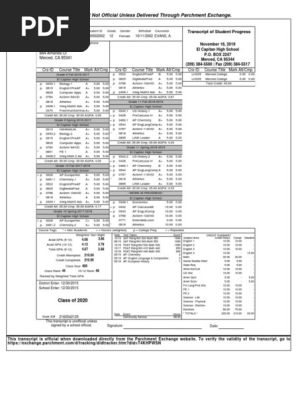 high school   college transcript